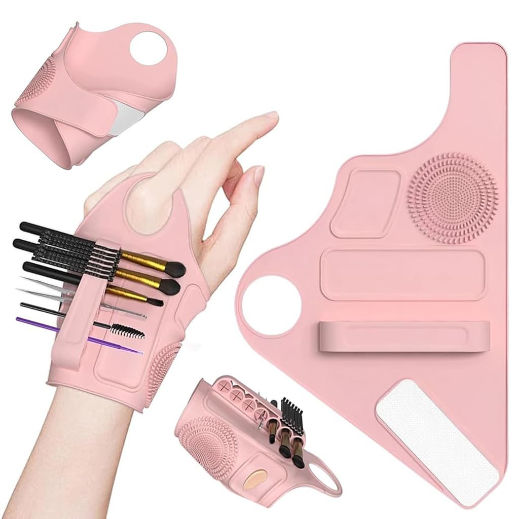 MAYCREATE Multi Makeup Tool Organizer Wristband Professional Makeup Artists Supplies Foundation Palette Wearable Silicone Makeup Assistance Makeup Tool Organizer for Makeup Brushes, Clips MAYCREATE Multi Makeup Tool Organizer Wristband Professional Makeup Artists Supplies Foundation Palette Wearable Silicone Makeup Assistance Makeup Tool Organizer for Makeup Brushes, Clips